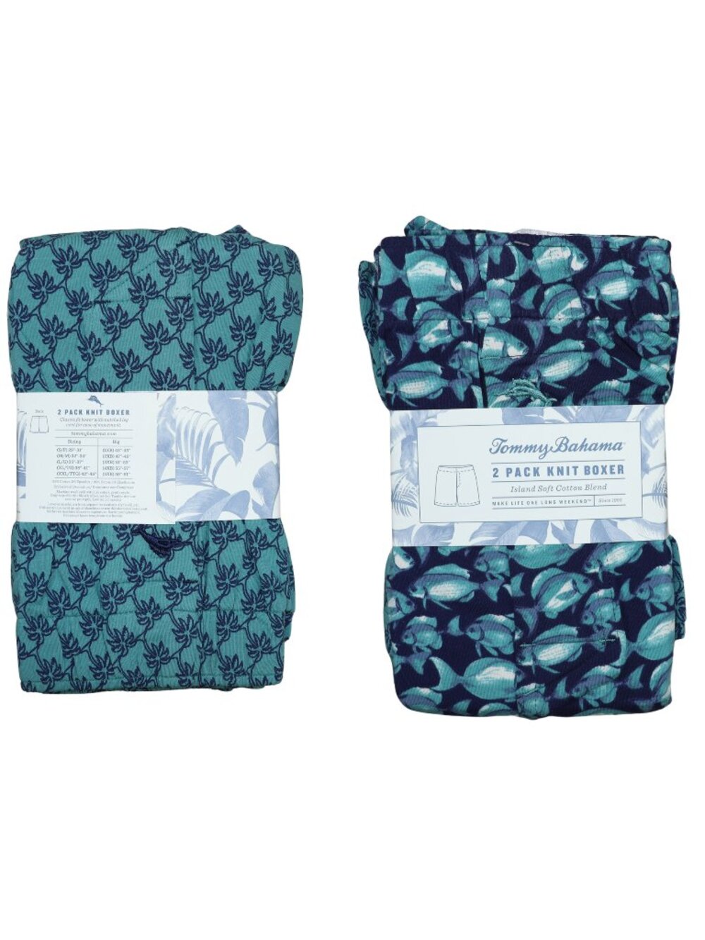 Tommy Bahama 2-Pack Soft Cotton Tropical Men's Knit Boxer Shorts Underwear NWT
